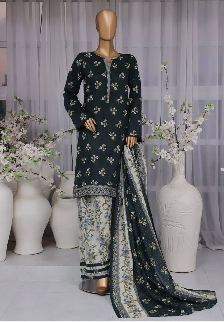 Green Cotton 3pc Suit-Pakistani Summer Dress| MakeByMoon USA