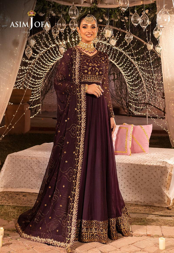 asim jofa brown dress Asim Jofa Pakistani Fancy Dress in Brown Color Online 2021 SMALL