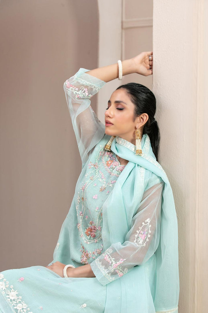 Tawakkal's Light Cyan Dress | 3 Piece