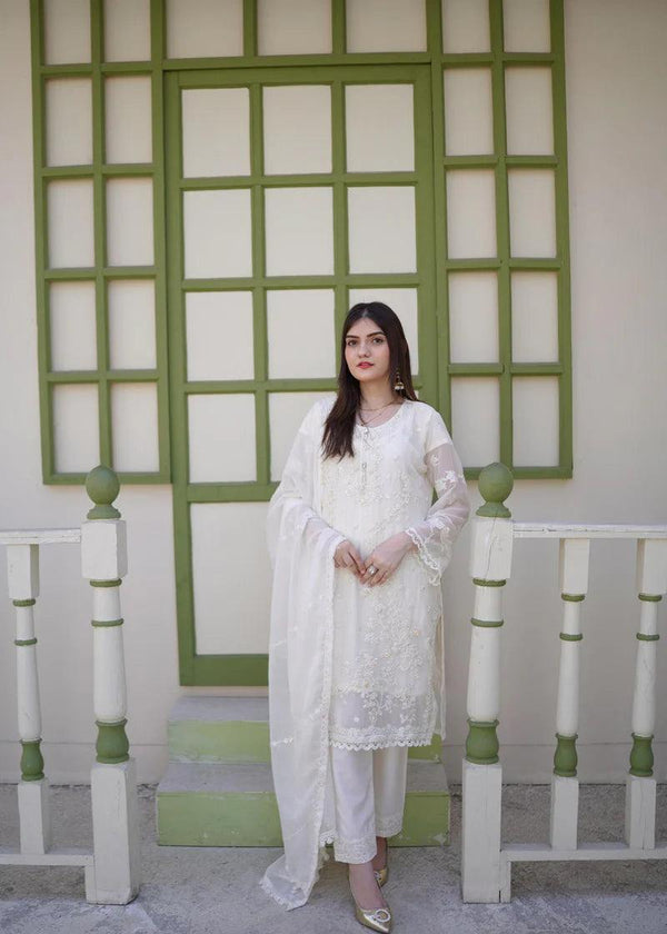 simple chiffon dresses pakistani Maria.B Pakistani Luxury Embroidered Chiffon Dress-db28540