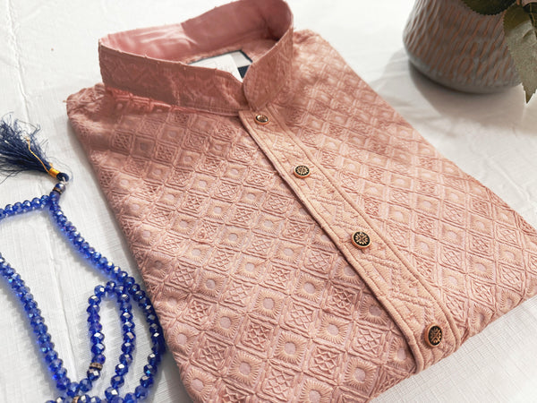 Light Pink Kurta  for Men  Soft & Elegant- MakeByMoon