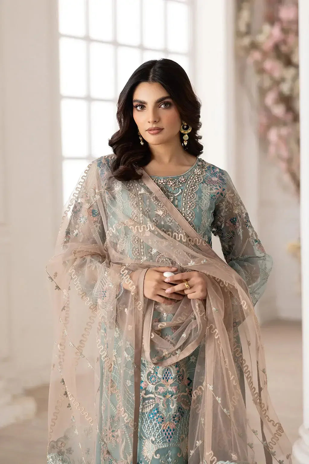 organza tissue dress pakistani Embroidered Organza P103 - Pakistani Dress