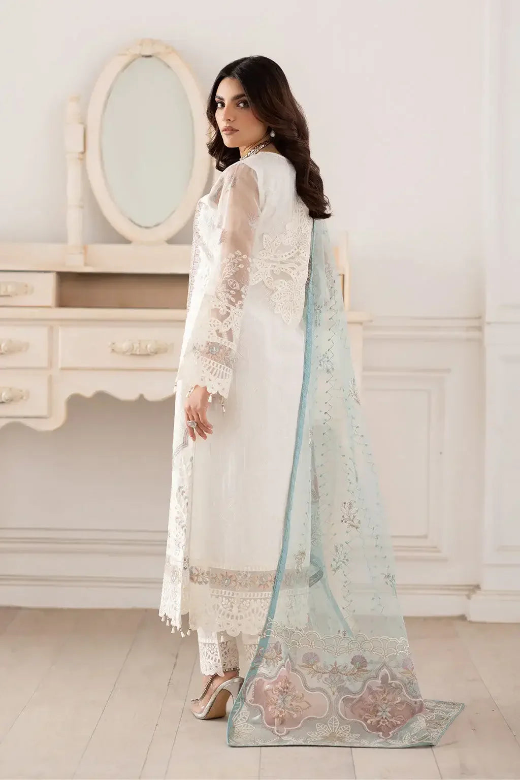 embroidered organza dress Tulle strapless embroidered organza flowers ball gown Saiid Kobeisy