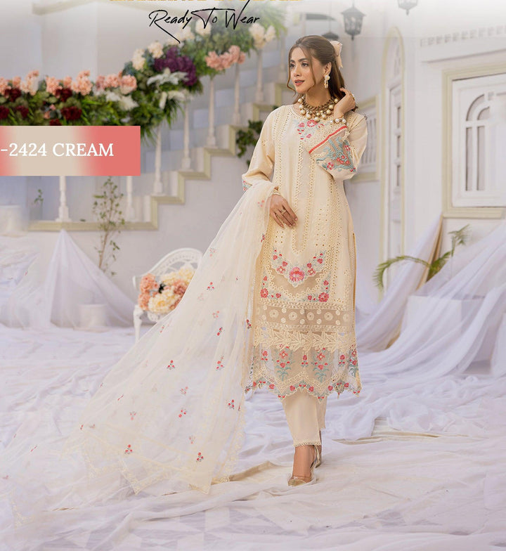 Pakistani Chikankari Lawn Dress -Makebymoon
