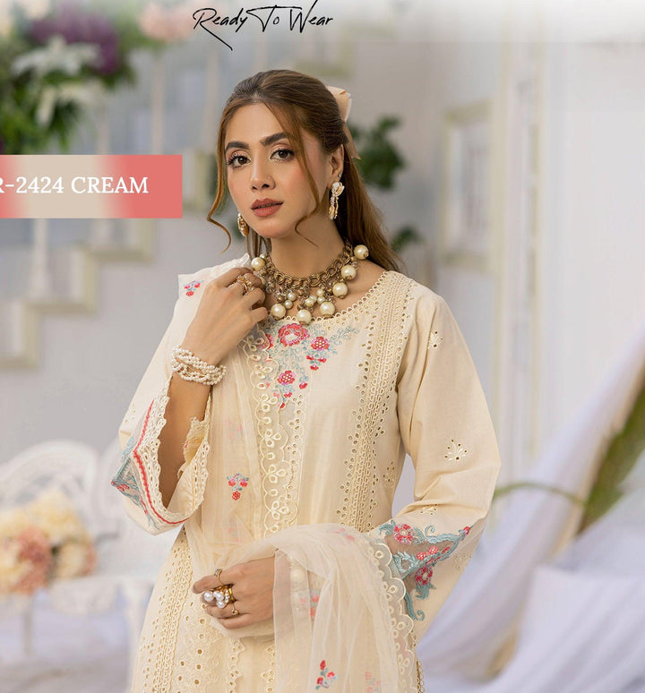 Pakistani Chikankari Lawn Dress -Makebymoon