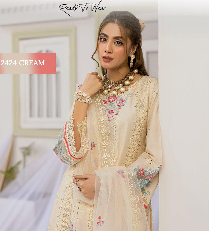 Pakistani Chikankari Lawn Dress -Makebymoon