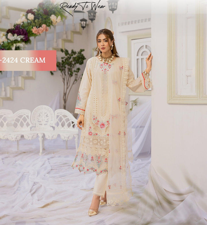 Pakistani Chikankari Lawn Dress -Makebymoon