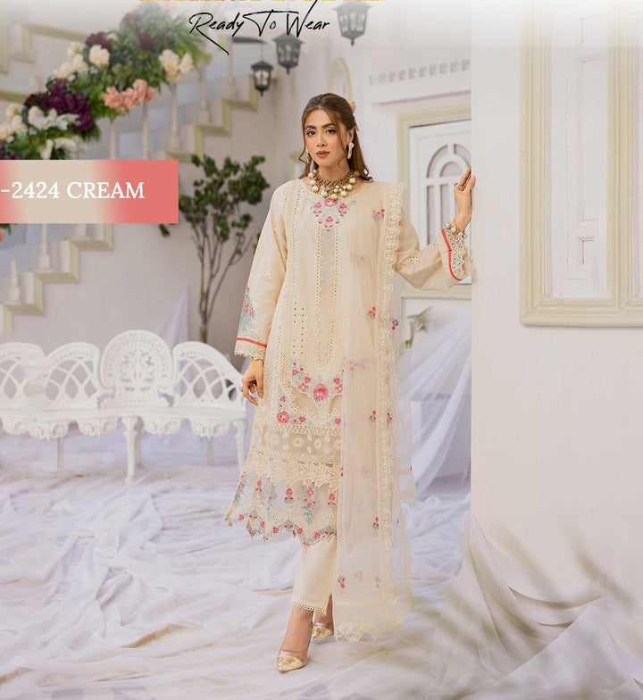 Pakistani Chikankari Lawn Dress -Makebymoon