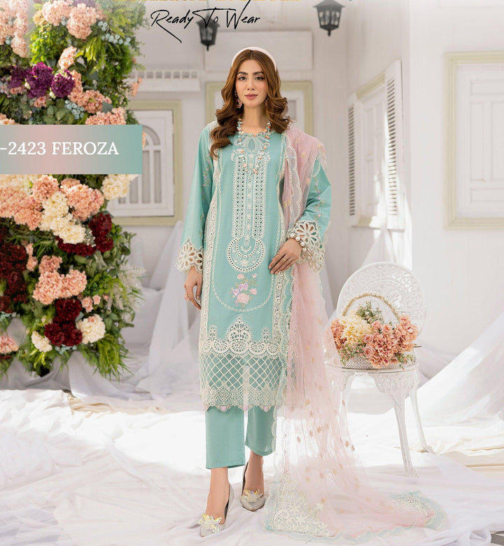  pakistani gown Lawn chikankari 2025 - Makebymoon