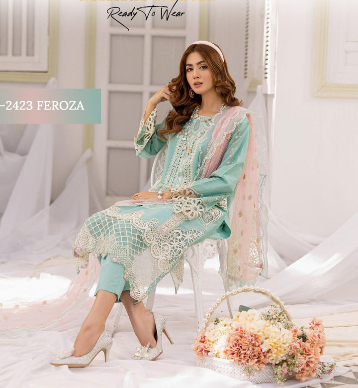  pakistani gown Lawn chikankari 2025 - Makebymoon