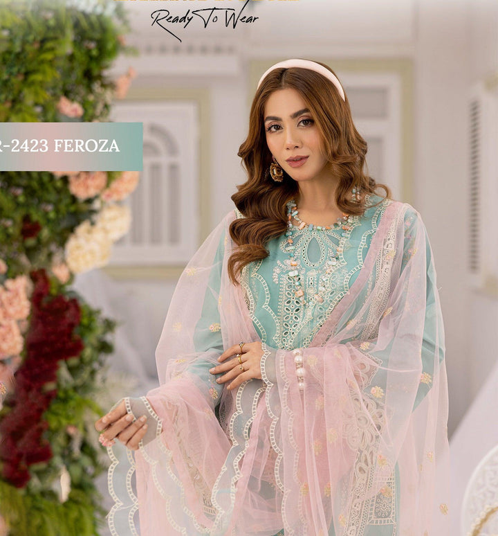  pakistani gown Lawn chikankari 2025 - Makebymoon