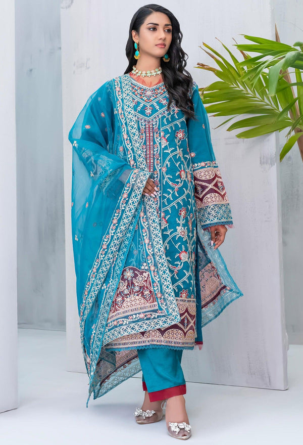 Umer Aayan In USA- Pakistani Organza Dress

